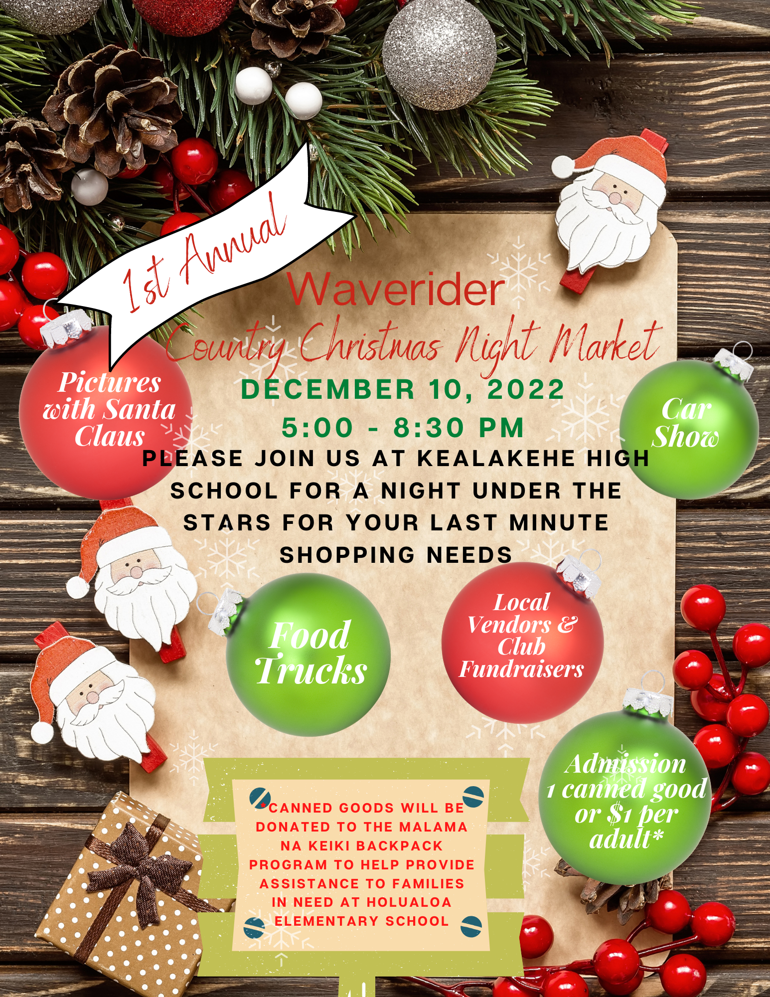 1st Annual Waverider Country Christmas Night Market